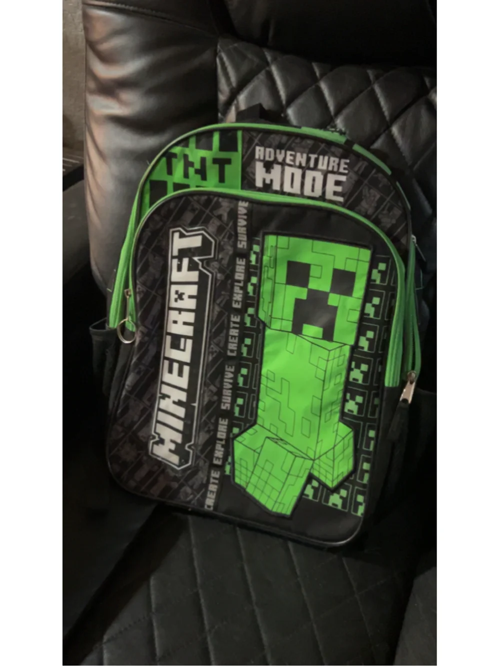 Boys Minecraft Adventure Mode Backpack One Size Black Green